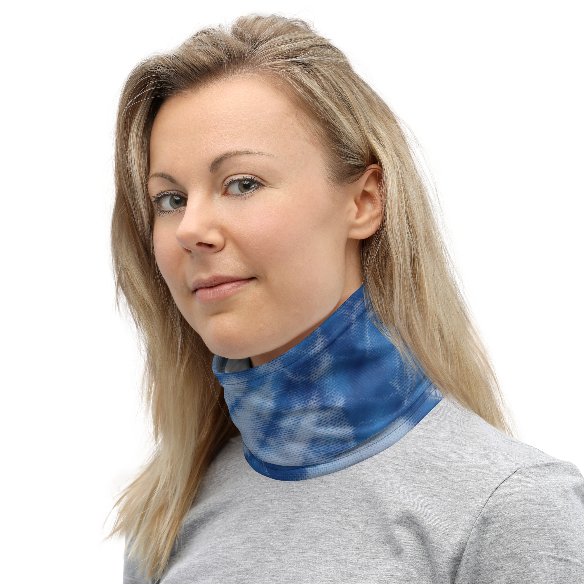 Indigo Shibori Neck Gaiter – All-Season Tube Scarf Inspired by Japanese Tie-Dye - Image 8