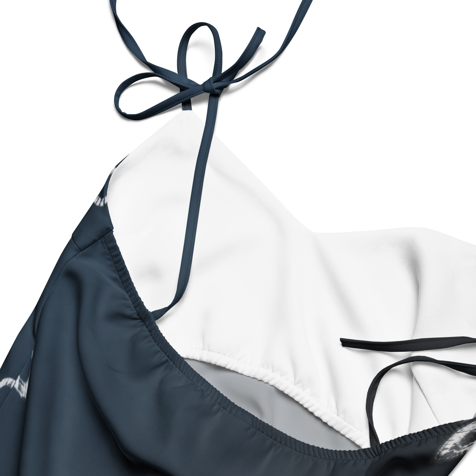 Blue black Floral Shibori Inspired Slip Dress - Image 11