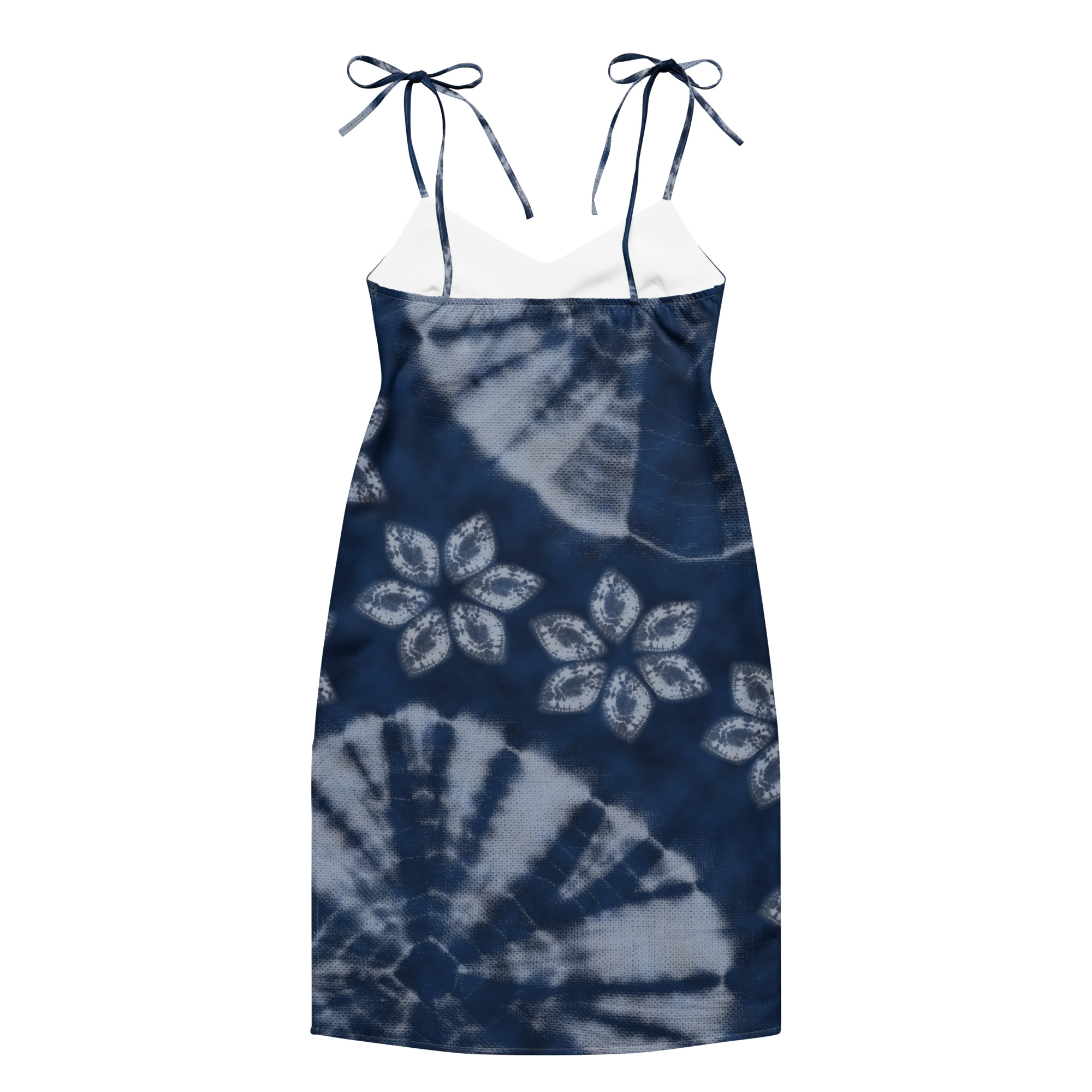 Deep indigo Tie-strap midi dress - Image 6