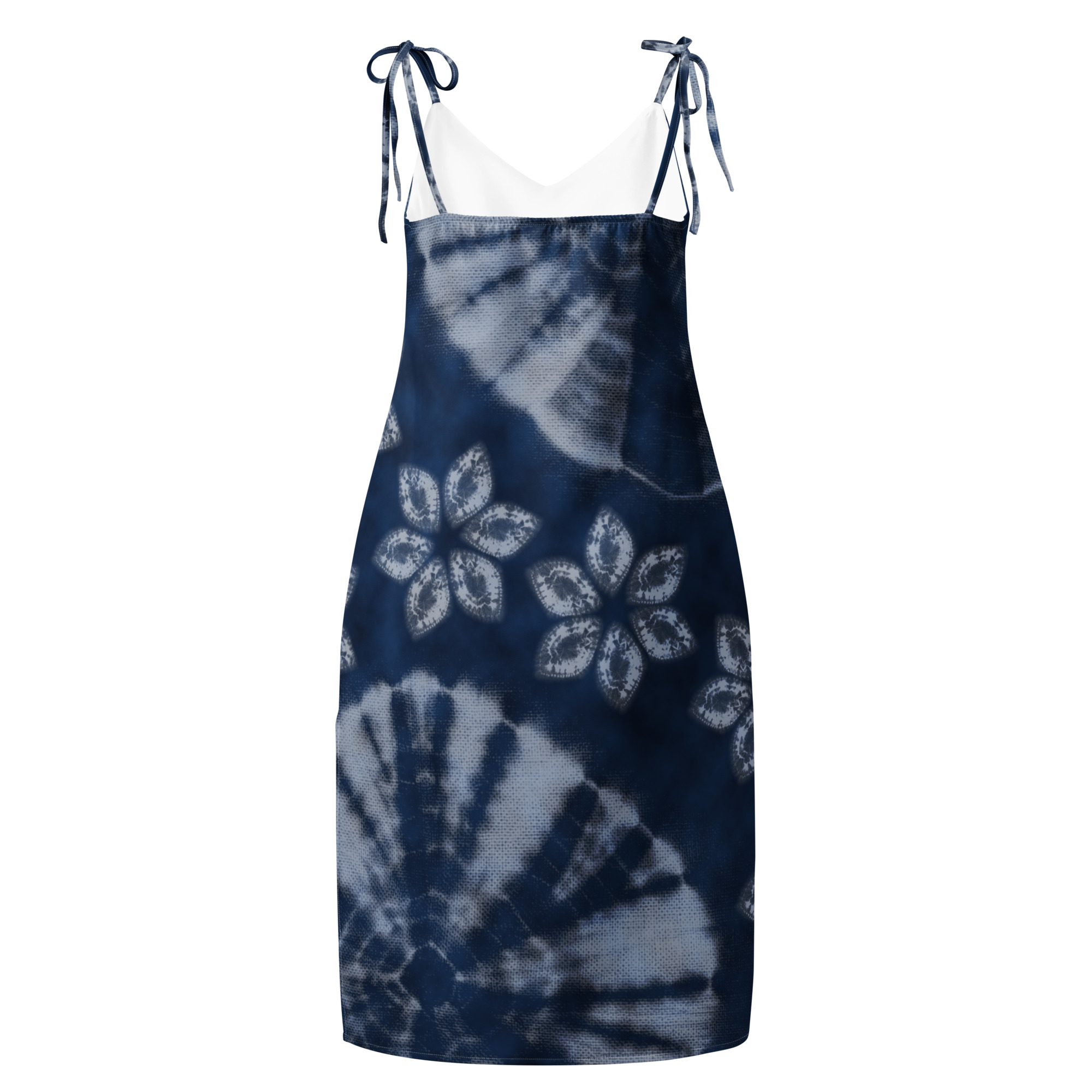 Deep indigo Tie-strap midi dress - Image 13