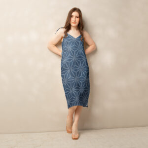 Asanoha Indigo Shibori-Inspired Slip Dress