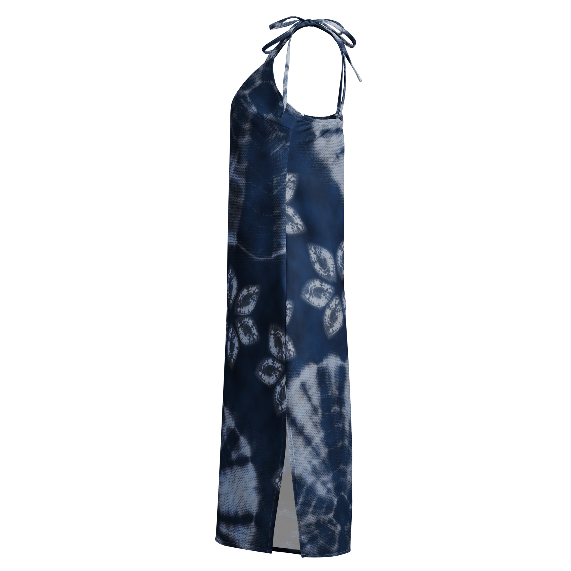 Deep indigo Tie-strap midi dress - Image 11