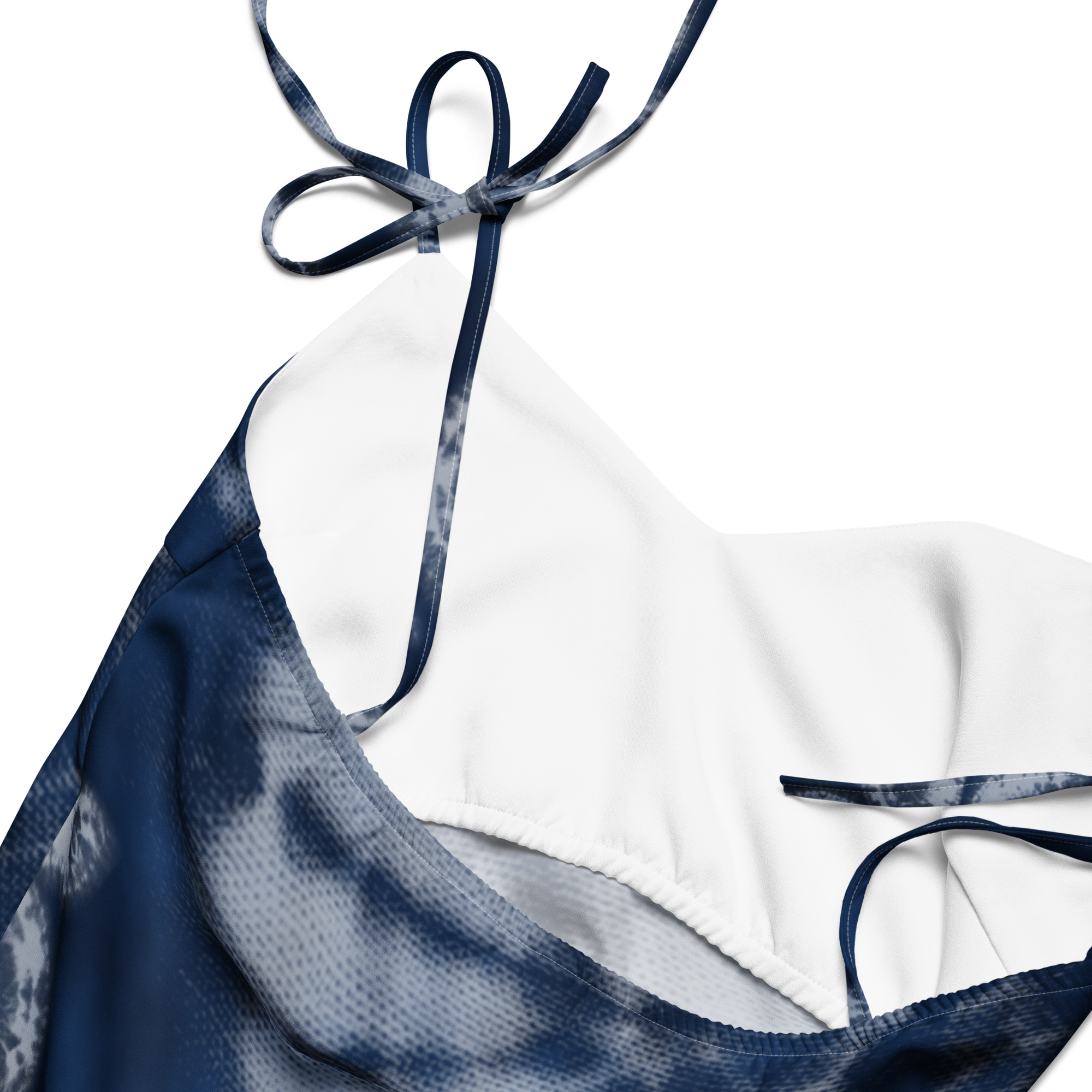 Deep indigo Tie-strap midi dress - Image 9