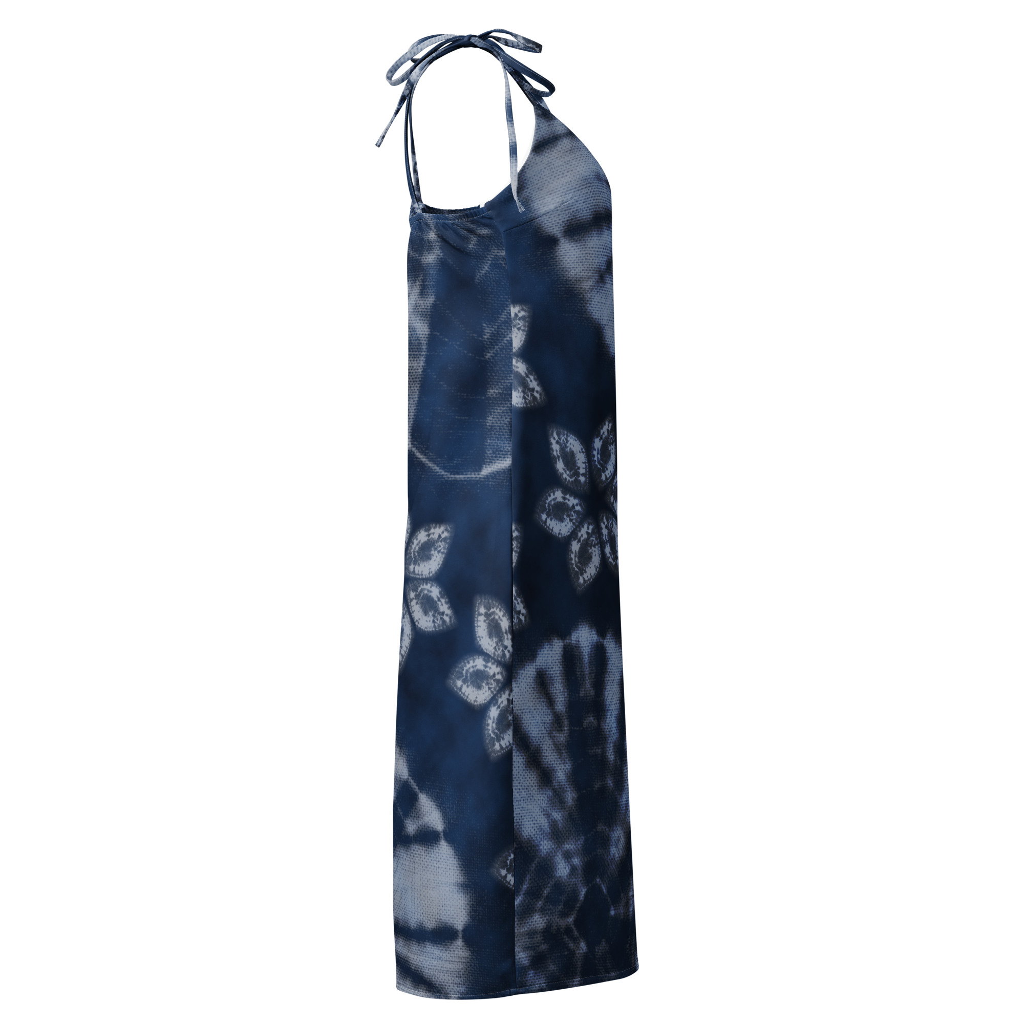 Deep indigo Tie-strap midi dress - Image 10