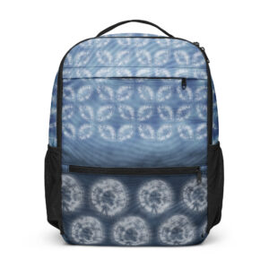 Indigo Utility Backpack – All-Over Print, Composed Shibori Motif
