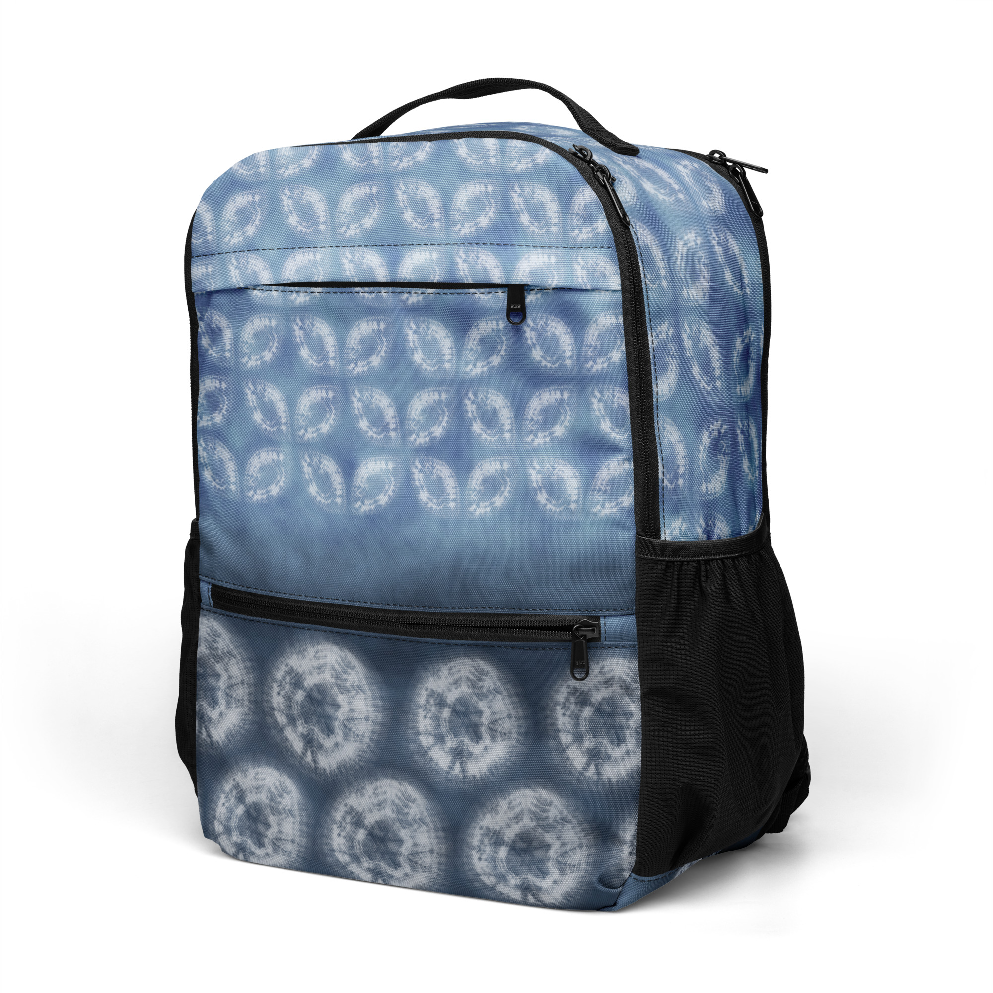Indigo Utility Backpack – All-Over Print, Composed Shibori Motif - Image 26