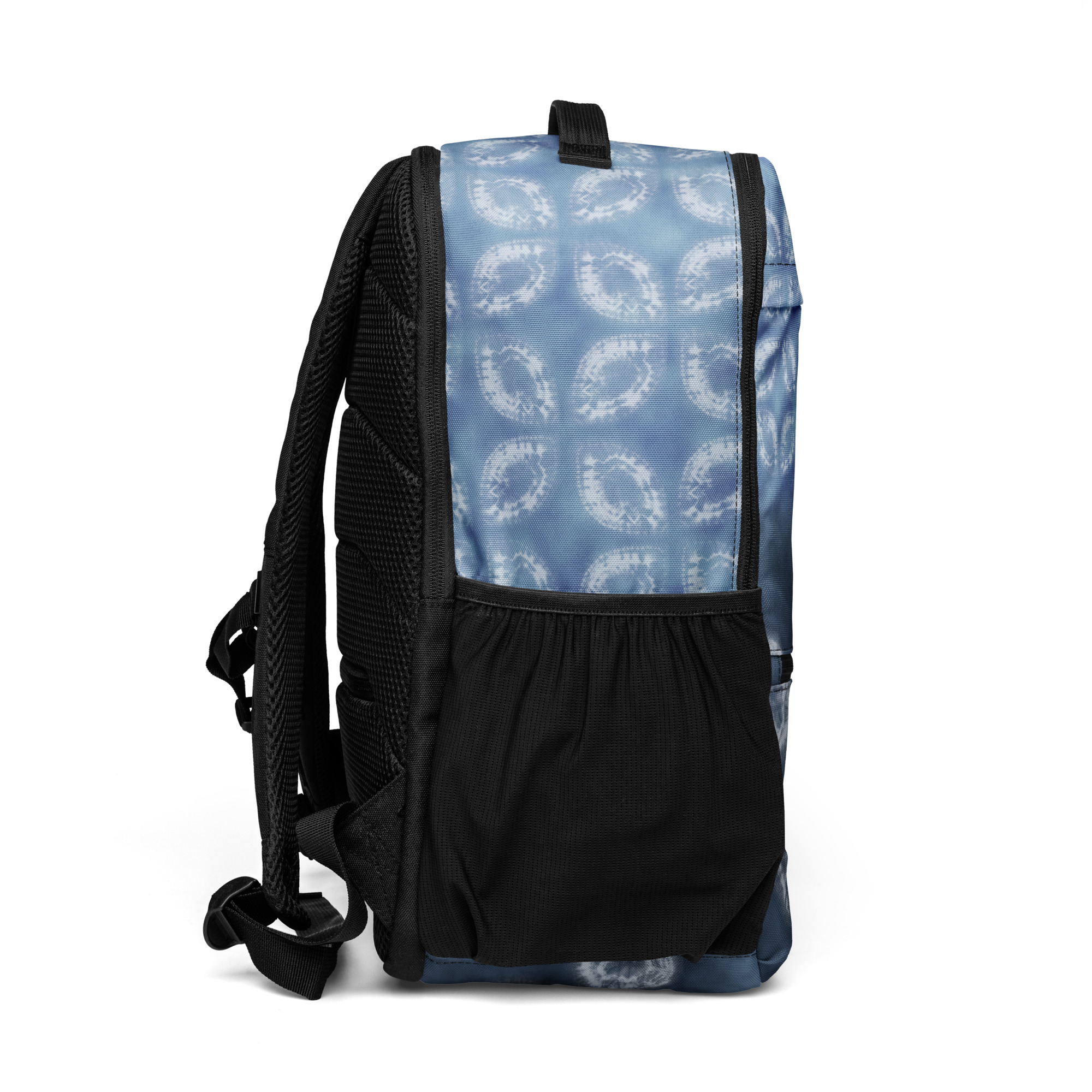 Indigo Utility Backpack – All-Over Print, Composed Shibori Motif - Image 7