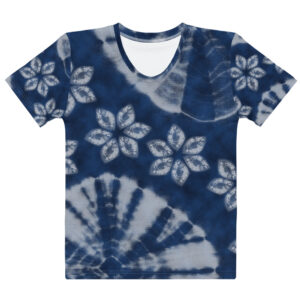 Bold Shibori-Inspired T-Shirt – Indigo All-Over Print for Practice & Everyday Wear