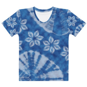 Bold Shibori-Inspired T-Shirt – Light Indigo All-Over Print for Practice & Everyday Wear
