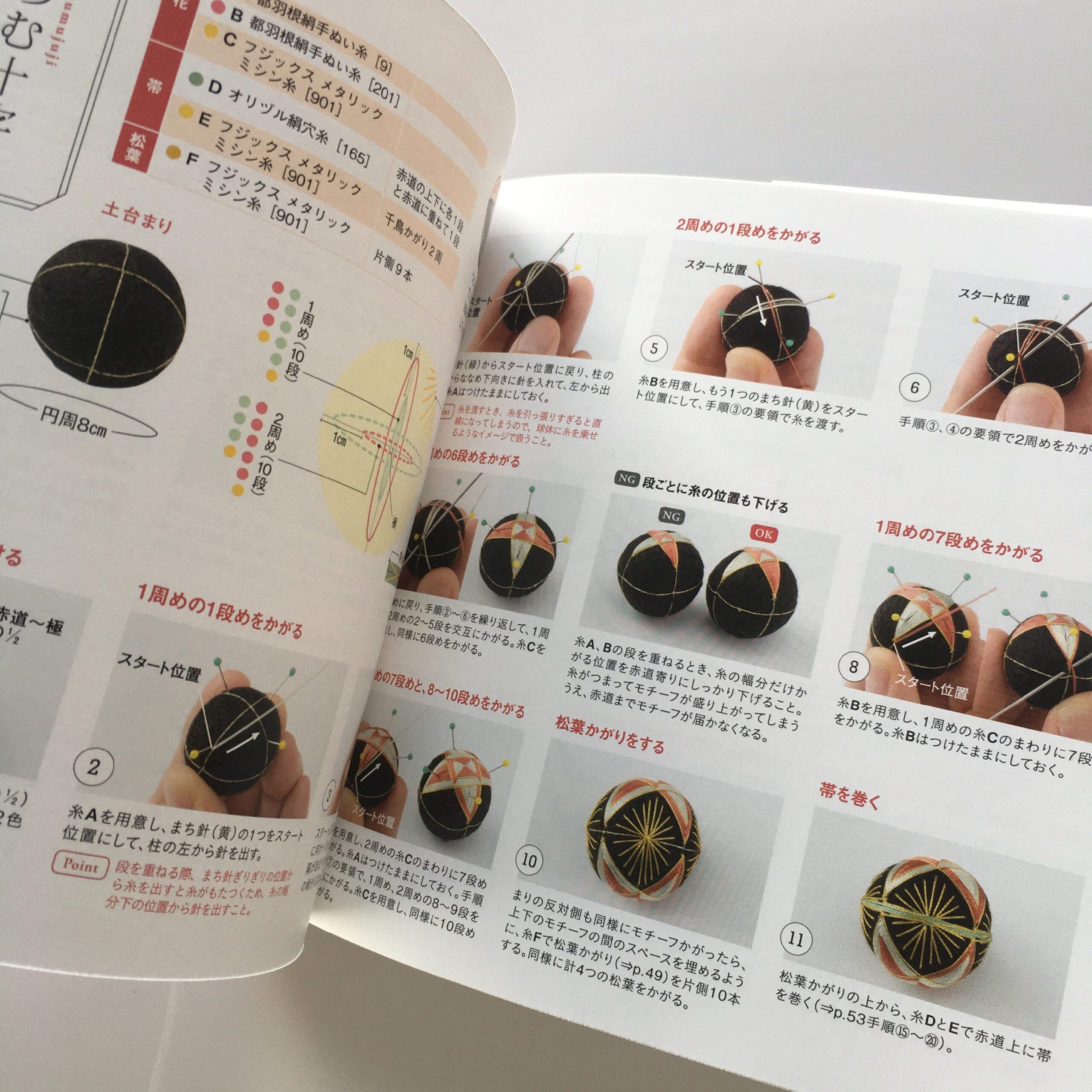 Small temari thread ball and cute little items /Japanese embroidery Book / Japanese hand craft/Japanese thread ball - Image 4