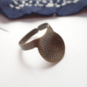 Metal thimble for long Japanese needle 1pc /adjustable palm thimble for sashiko and shibori made in JAPAN