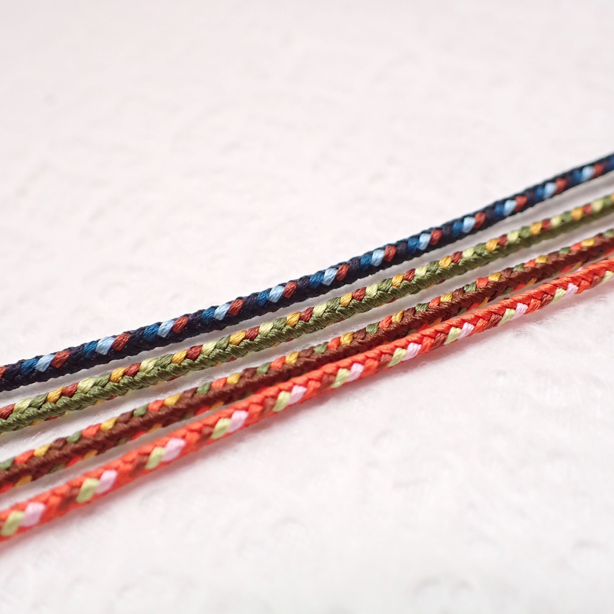 Samurai-Inspired Silk Kumihimo Cord (1.8-2.0mm, 1m) – 8-Strand Square Braid for Jewellery Making – Made in Japan