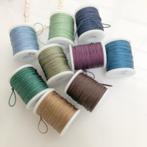 Wholesale 3ply Silk 1.0mm 30M Cord for jewellery Designers & Stores/ Green Blue Yellow Brown