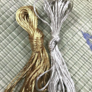 Extra-Long Kumihimo Braiding Threads – Metallic Gold or Silver (Approx. 3.3m)