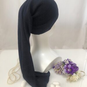 Silk Night Tube Cap Navy from Silk Yarn Shop 100% Silk, Long Type | for long hair - Wake Up to Tangle-Free, Silky Hair/ Japan