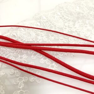 Red Silk round braided cord kumihimo 1~5mm 100cm Japanese silk cord "Kara-uchi-himo" 16 strand braid/for Minimalist jewellery