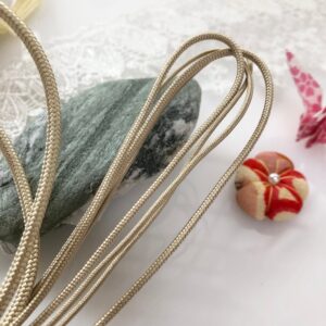 Beige Silk round braided cord kumihimo 1.5mm/2mm/3mm 100cm Japanese silk cord "Kara-uchi-himo" 16 strand braid/for Minimalist jewellery