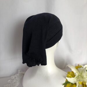 Silk Night tube Cap Navy for short hair from Silk Yarn Shop 100% Silk short Type - Wake Up to Tangle-Free, Silky Hair / Japan
