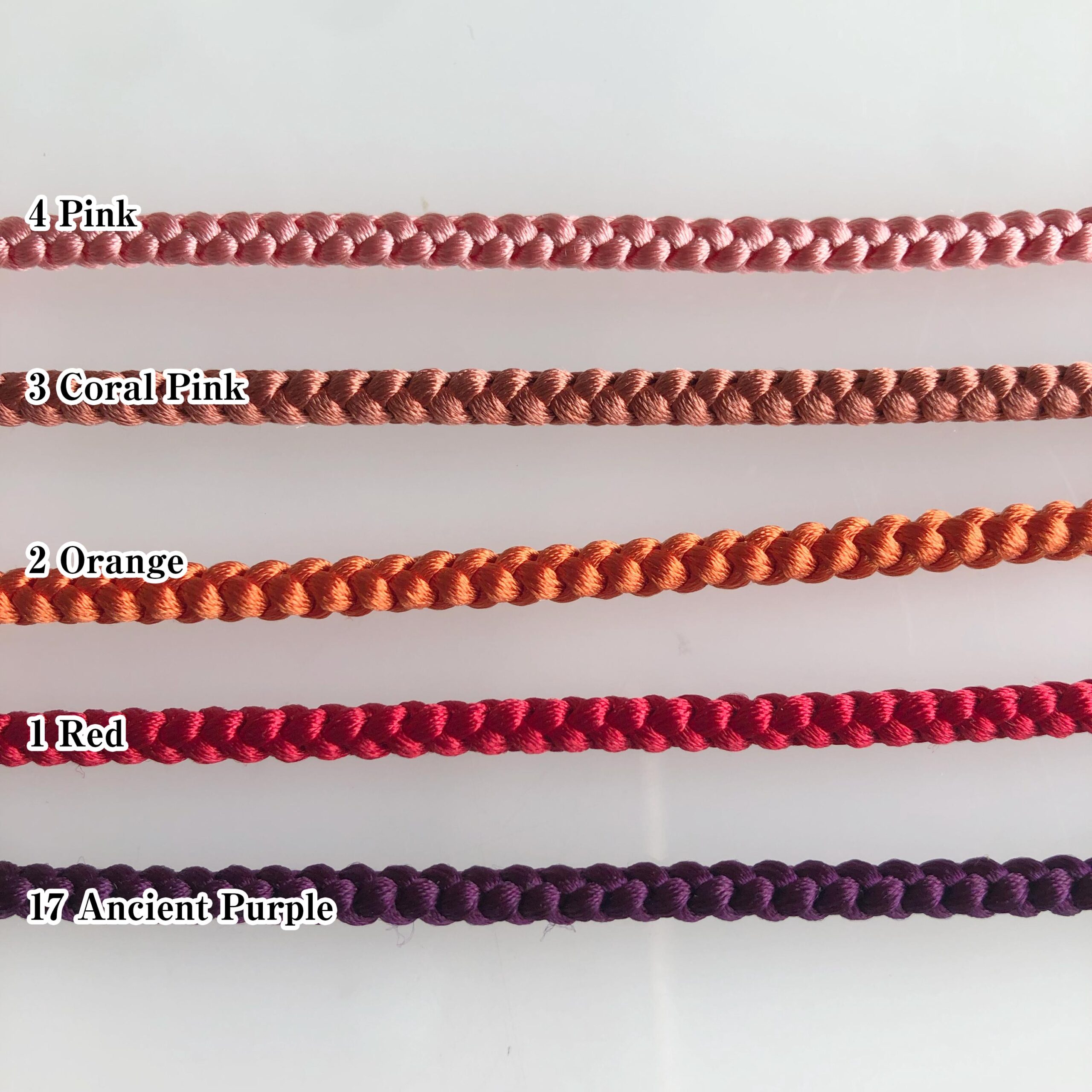 Silk kumihimo braided cord 3.5 mm 150 cm 24 colors, for jewellery belts bracelet kumihimo Japanese Kimono Obi Jime Belt Cord finished end - Image 6