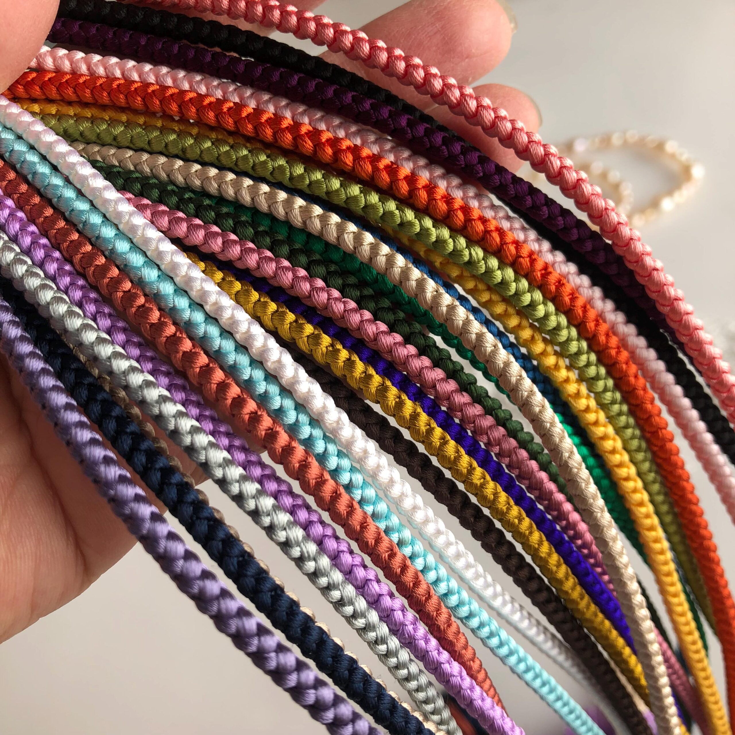 Silk kumihimo braided cord 3.5 mm 150 cm 24 colors, for jewellery belts bracelet kumihimo Japanese Kimono Obi Jime Belt Cord finished end - Image 2