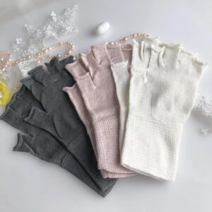 Silk knitted fingertip-less Hand Warmers - "Covers Up to the Wrist"| Available in 4 Colors/spun silk/PC work gloves/suitable for gift