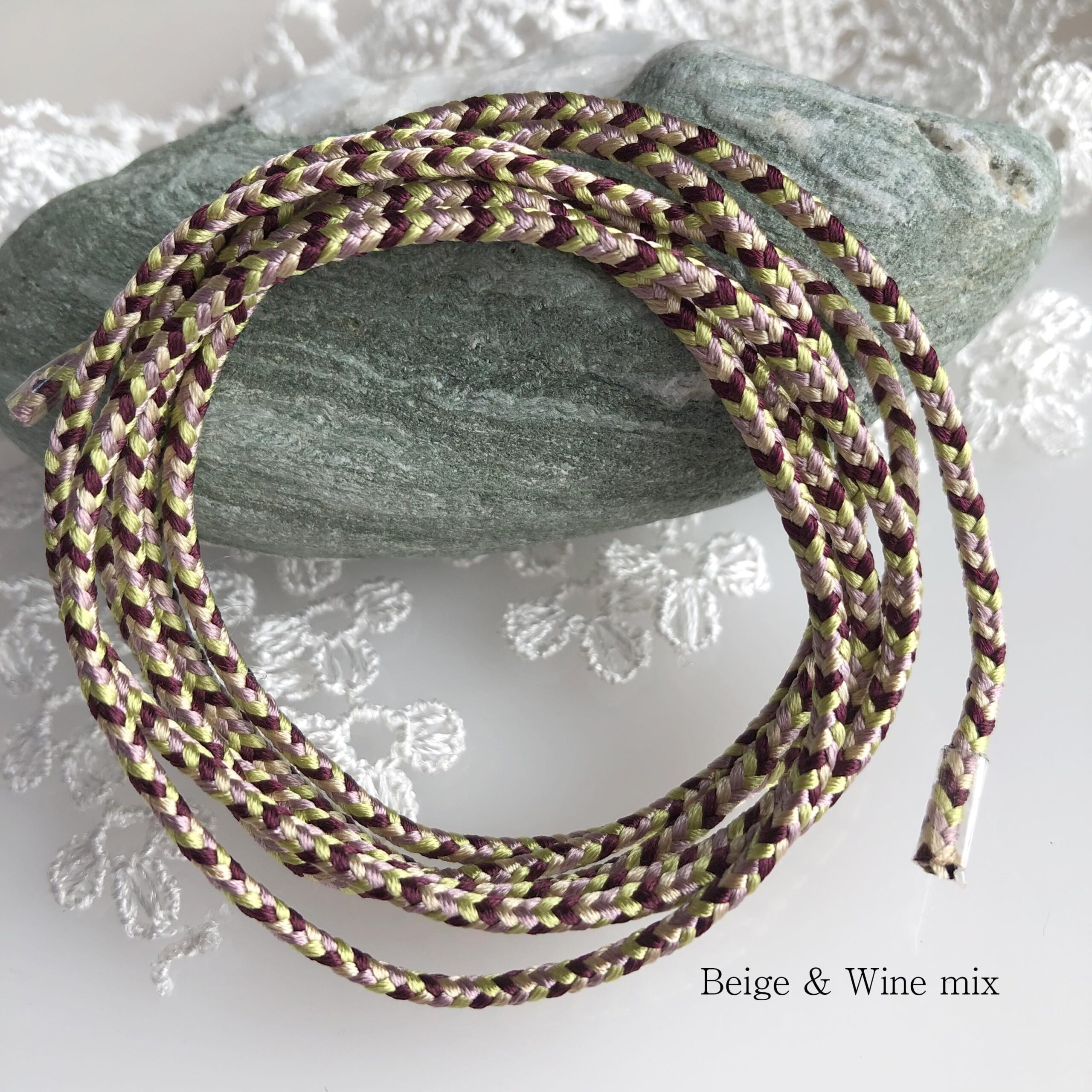 Samurai-Inspired Silk Kumihimo Cord (1.8-2.0mm, 1m) – 8-Strand Square Braid for Jewellery Making – Made in Japan - Image 5