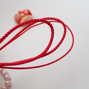 Red Kumihimo Cord Silk – Yotsugumi 4 Strand Japanese Braided Cord – 1.0mm 1.5mm 1.8mm – Silk String for jewellery Making
