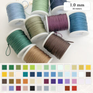Wholesale 3ply Silk 1.0mm 30M Cord for jewellery Designers & Stores/  Green Blue Yellow Brown