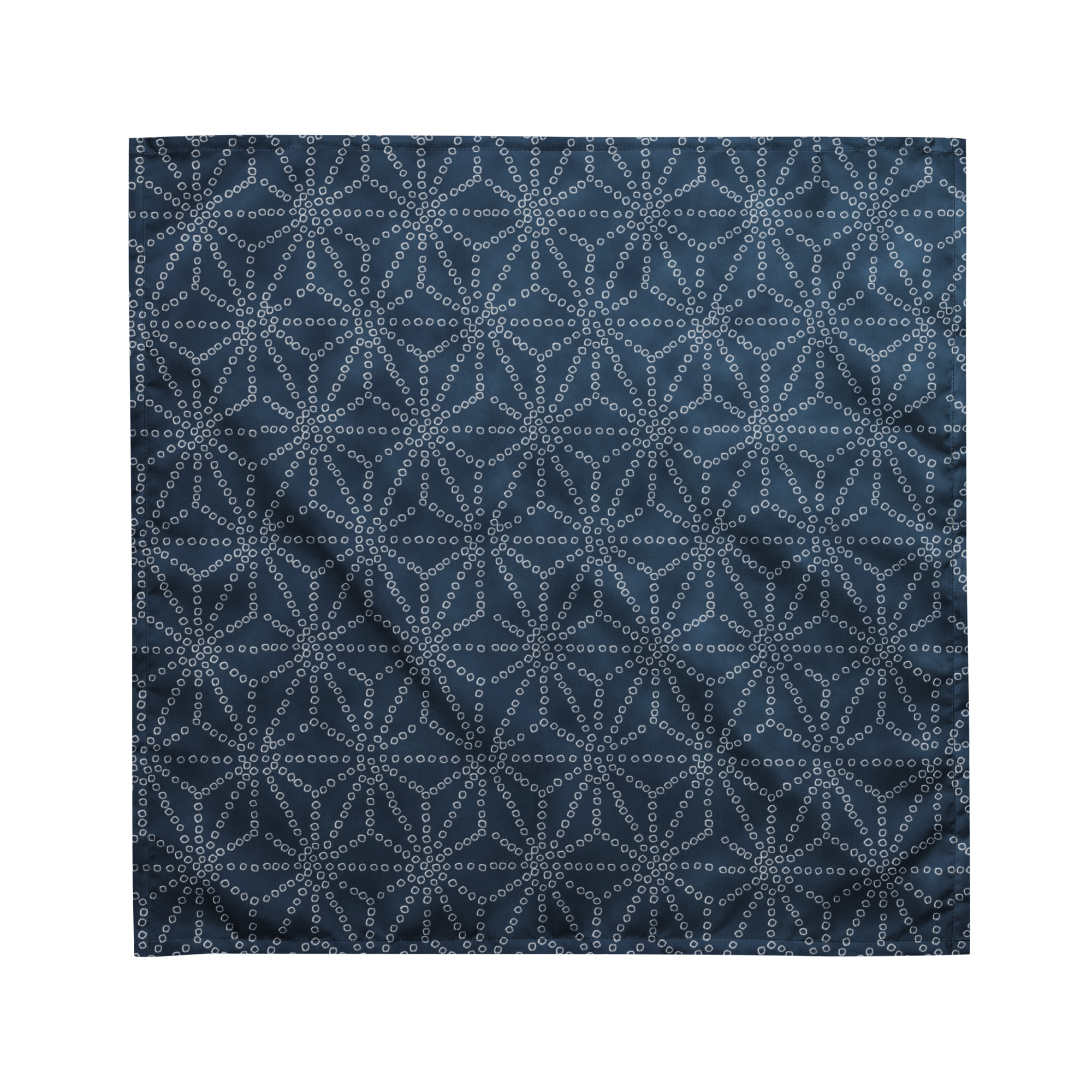 Indigo Asanoha Furoshiki Bandana – Even Grid - Image 9