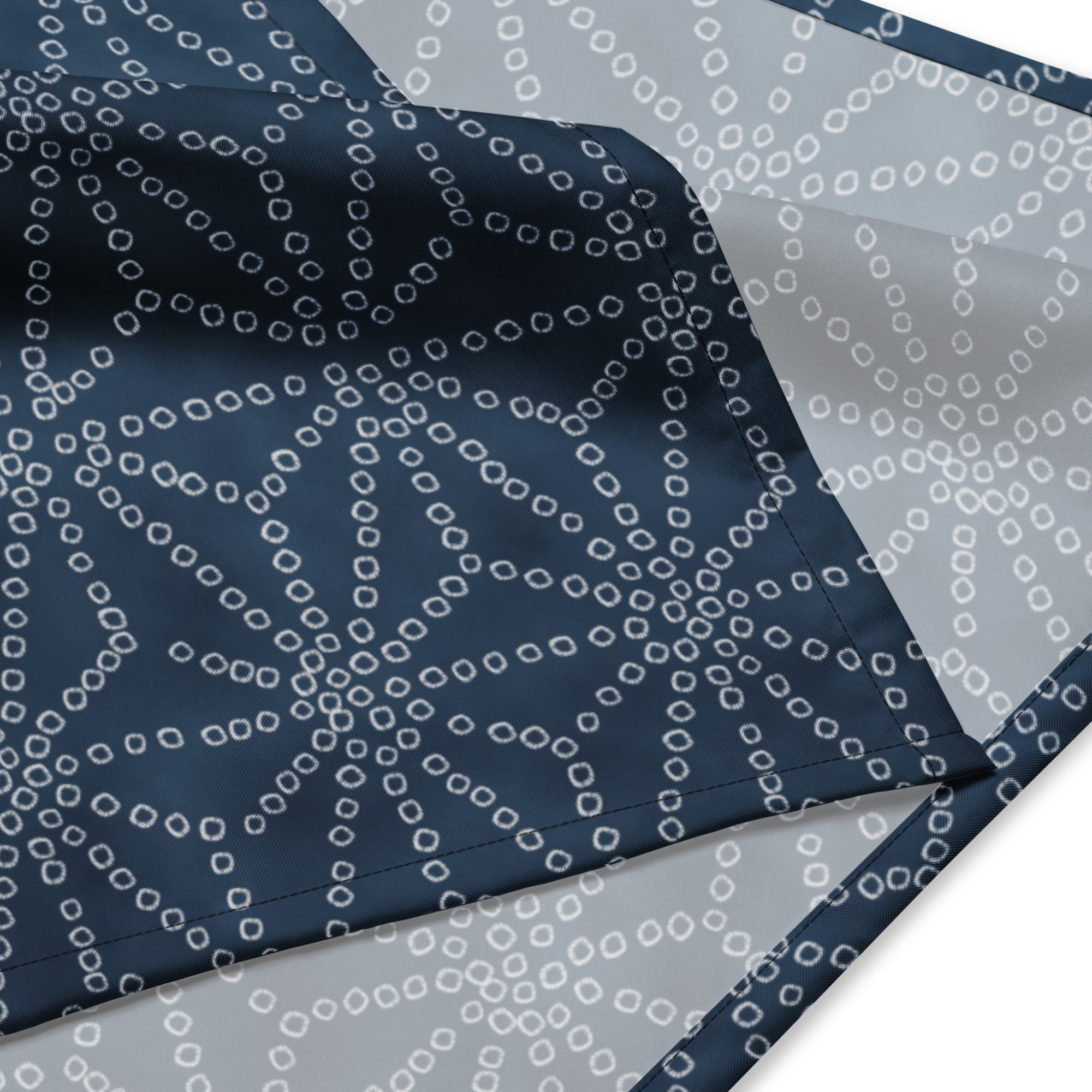 Indigo Asanoha Furoshiki Bandana – Even Grid - Image 8