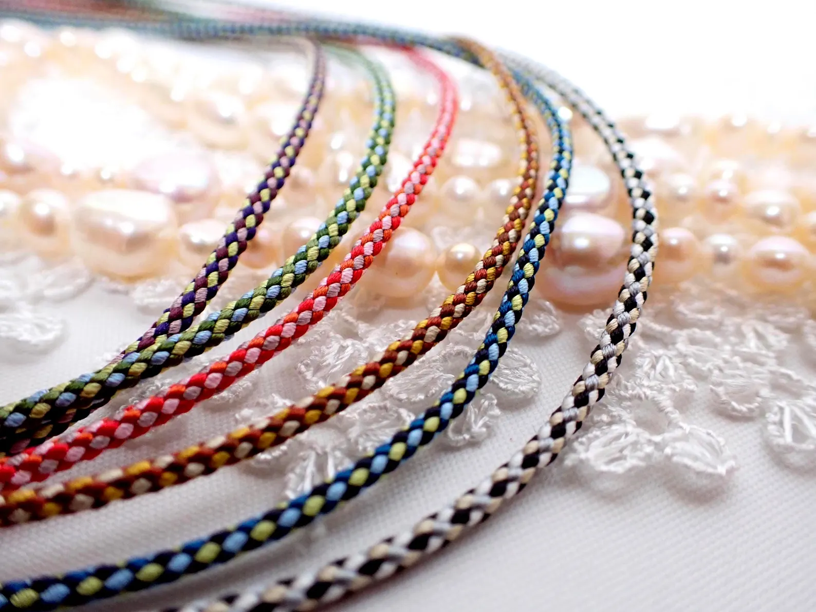 Japanese Silk Kumihimo Cord for jewellery Making โ 2mm Braided String โ 6 Color Variations โ 1 metre - Image 2