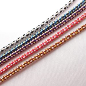 Japanese Silk Kumihimo Cord for jewellery Making – 2mm Braided String – 6 Color Variations – 1 metre