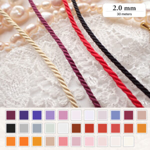 Wholesale 3ply Silk 2.0mm 30M Cord for jewellery Designers & Stores/  Purple Pink Gray
