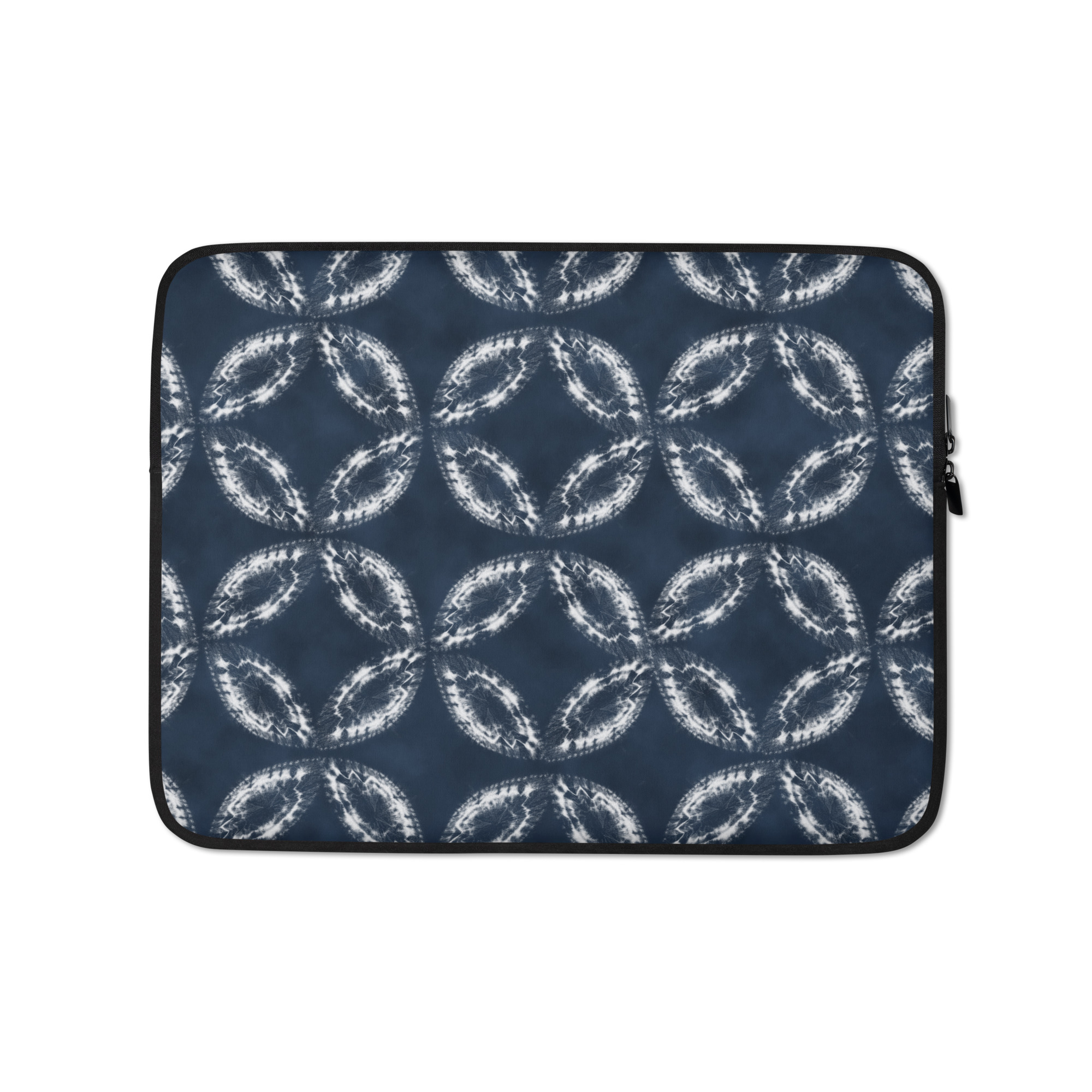 Indigo Shibori Laptop Sleeve, Japanese Inspired Laptop Case, Navy Blue Laptop Cover, Minimalist Computer Sleeve, Gift for Designers - Image 2