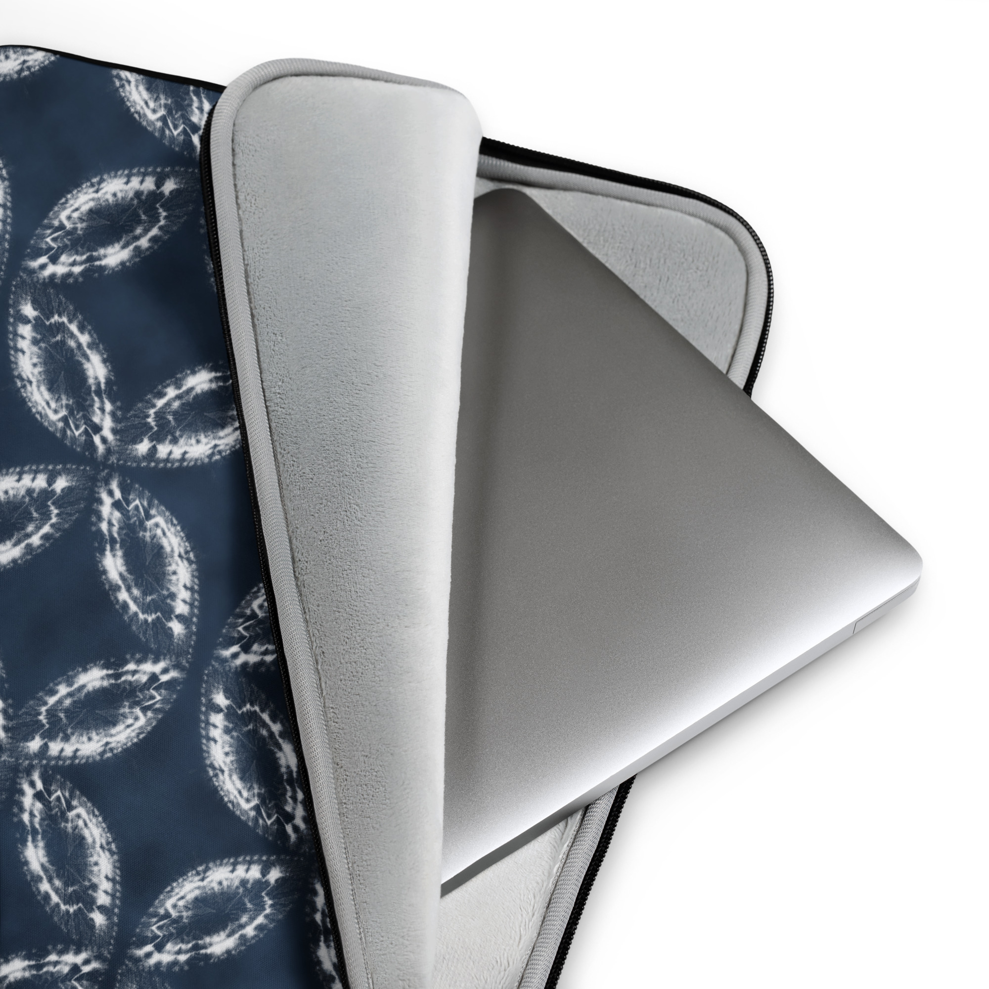 Indigo Shibori Laptop Sleeve, Japanese Inspired Laptop Case, Navy Blue Laptop Cover, Minimalist Computer Sleeve, Gift for Designers - Image 5