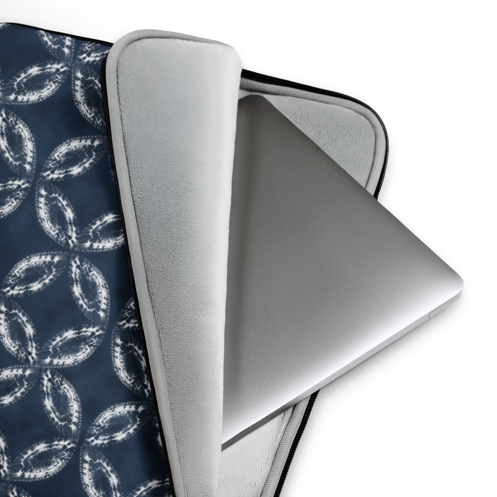 Indigo Shibori Laptop Sleeve, Japanese Inspired Laptop Case, Navy Blue Laptop Cover, Minimalist Computer Sleeve, Gift for Designers - Image 7