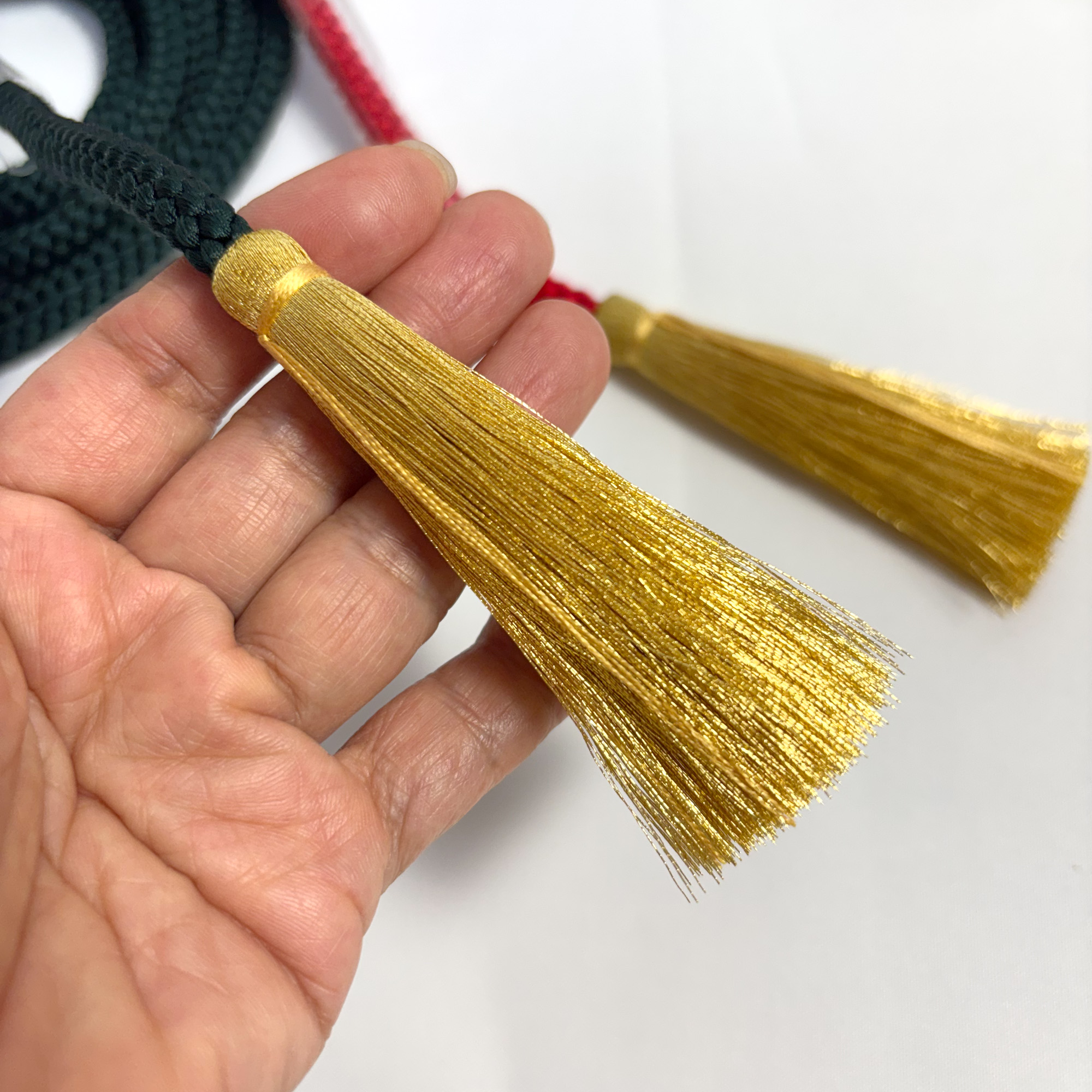 Silk Kumihimo Wedding Cord 7mm x 240cm – Japanese Braided Cord with Gold Tassels, Handfasting / Ceremony Use - Image 6