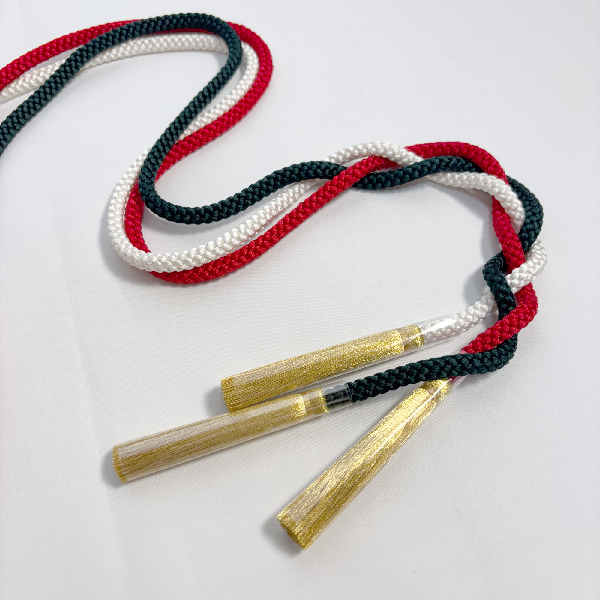 Silk Kumihimo Wedding Cord 7mm x 240cm – Japanese Braided Cord with Gold Tassels, Handfasting / Ceremony Use - Image 2