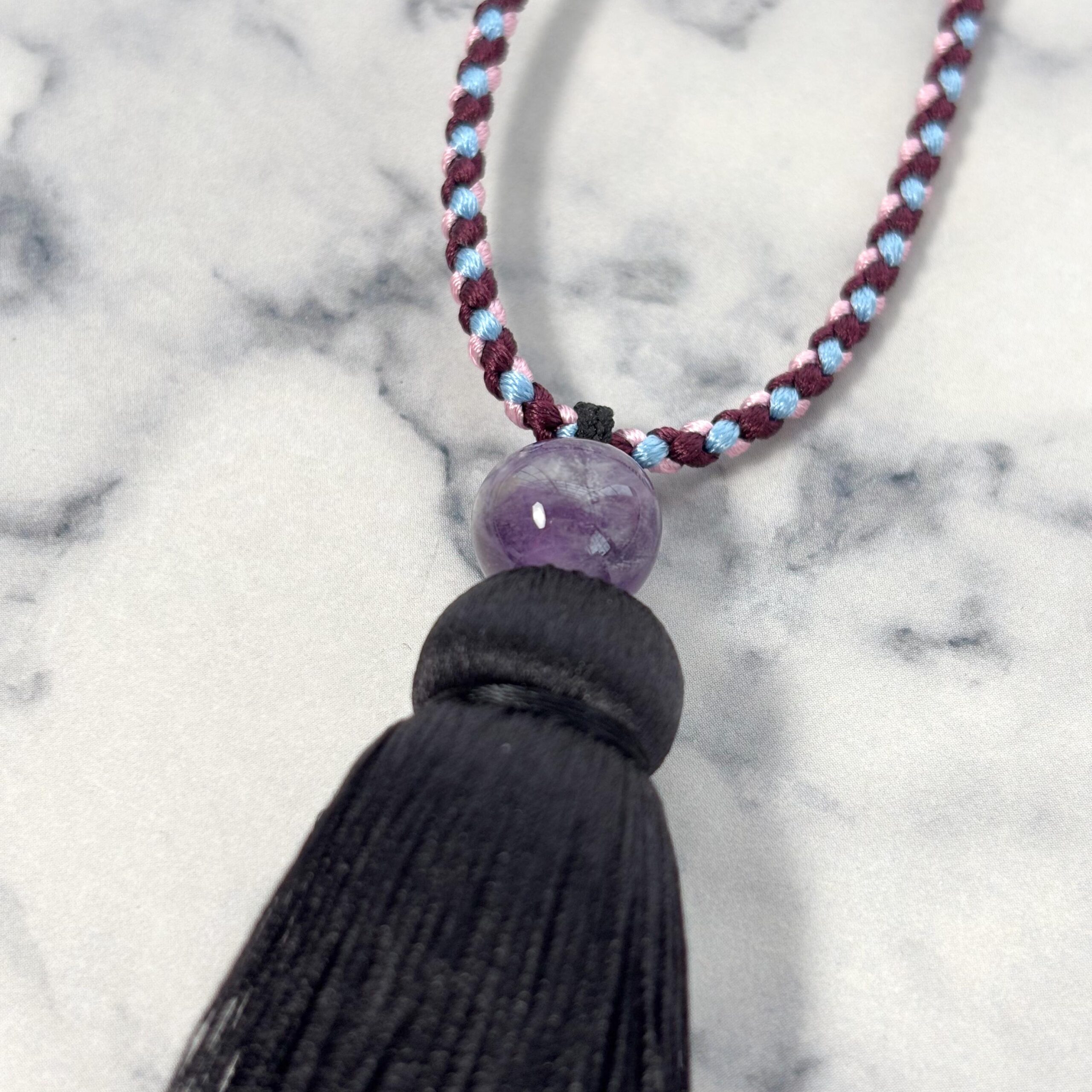 Black Silk Tassel 10cm, Handmade in Kyoto, Japanese Tassel for Mala Beads, Prayer Necklace, Spiritual Jewelry Supply - Image 7